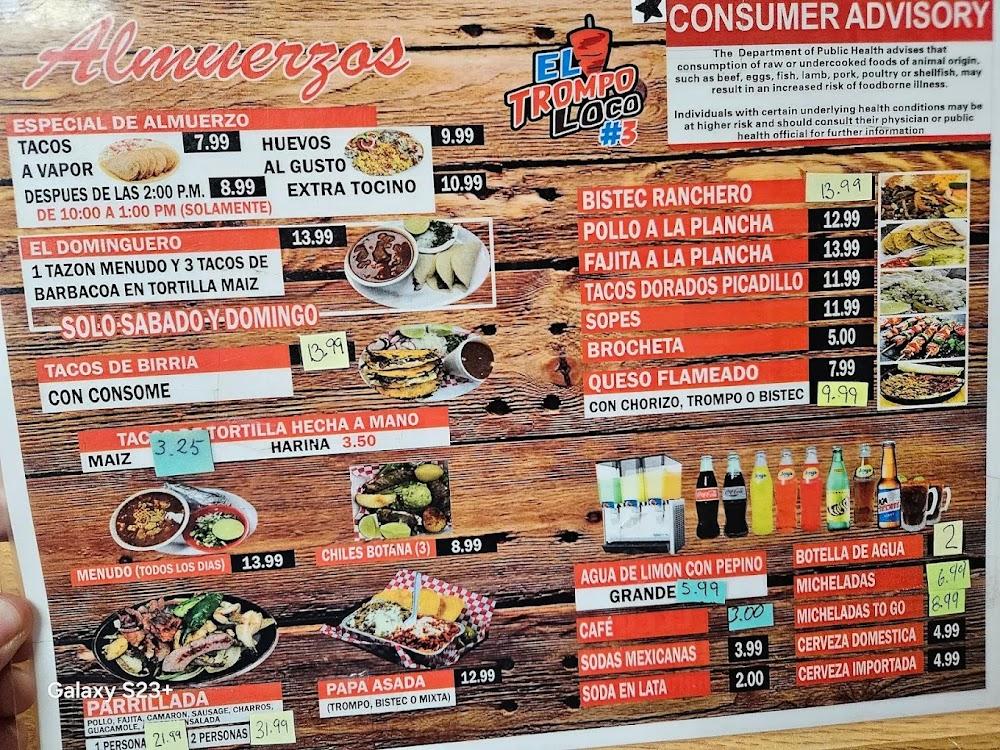 El Trompo Loco Menu image 1